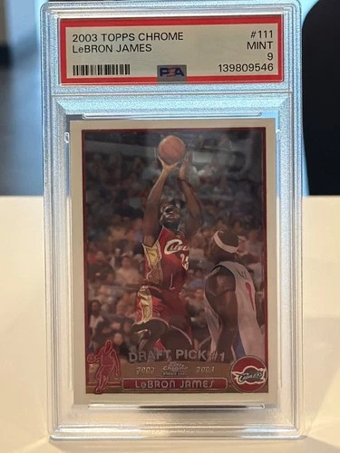 2003 Topps Chrome Rookie LeBron James #111 PSA 9