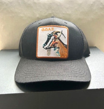 GOAT Trucker Hat - Black Mesh Snapback Cap - Animal Patch Mens Womens Kids