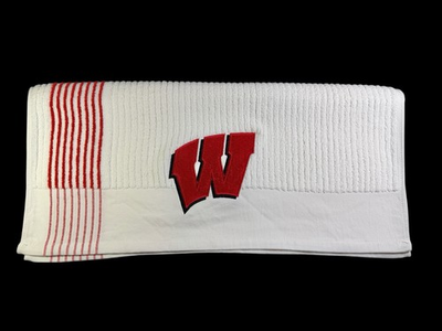 #ad University of Wisconsin Caddy Towel 44in x 24 in 2 Logos $40.00