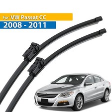 2Pcs Front Windshield Flat Wiper Blades Set For VW Passat CC 2008 - 2011 24"+19"