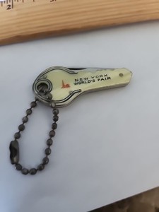 New York World's Fair 1939 Souvenir Pocket Knife Key Chain Syracuse Radio  City