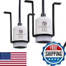 REPTI HOME Reptile Ceramic Heat Lamp Holder Heat Light Heater for Terrariums and