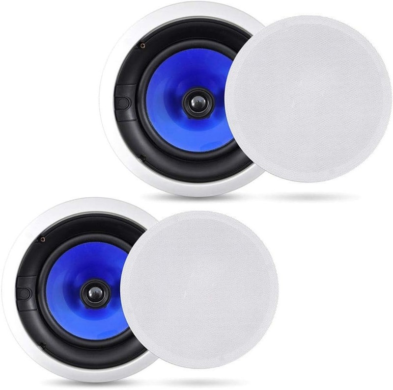 Pyle 8” In-Wall / In-Ceiling Speakers, 250W Peak, Hi-Fi Stereo Sound, Pivoting A