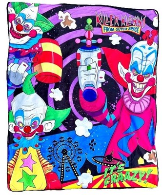 Killer Klowns From Outer Space Fleece Throw Blanket Horror Sci Fi Clown 50''x60''