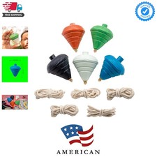 Spinning Top Trompo   5 -Pack Carved Spinning Tops   Sturdy Steel Point for E...