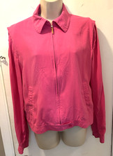 Lauren Ralph Lauren large silk unlined Pink Zip-Front Jacket blazer 26-329