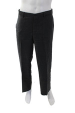 Prada Women's Button Fly Flat Front Straight Leg Dress Pants Gray Size 36