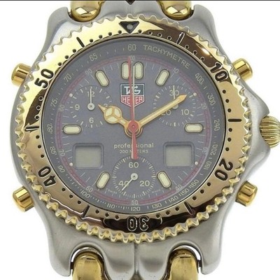 TAG Heuer S/el Senna CG1122-0 Ana-Digi Quartz Watch Black Dial For Parts Men's