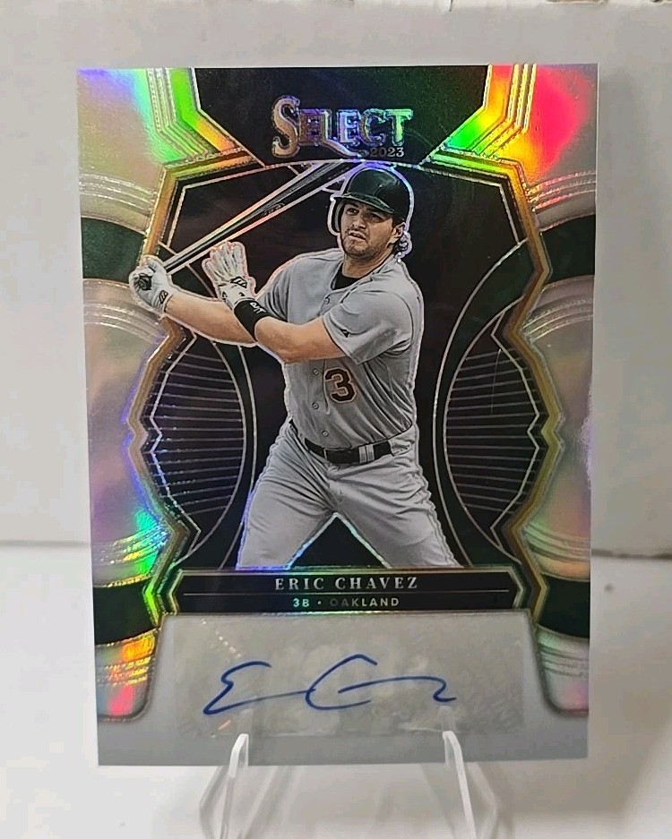2023 Panini Select Signatures Silver Prizm 83/99 Eric Chavez #S-EC Auto OAKLAND 