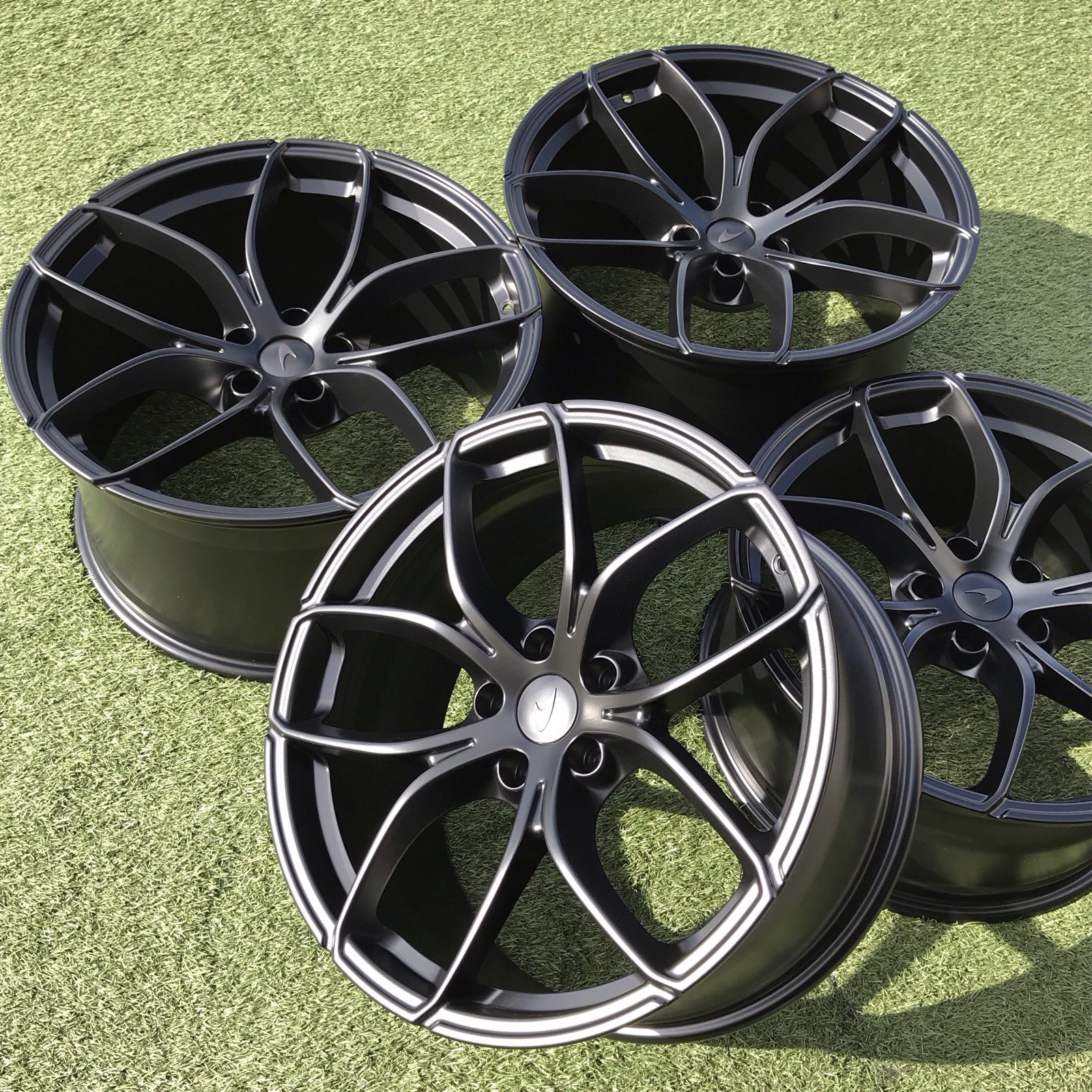 19 20 MCLAREN RIMS OEM STOCK FACTORY SET 4 720S WHEELS GENUINE Satin Black