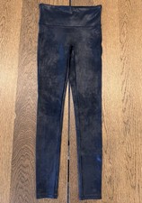 Spanx Faux Leather Leggings Women s Size M Black Glossy Coated High Waist