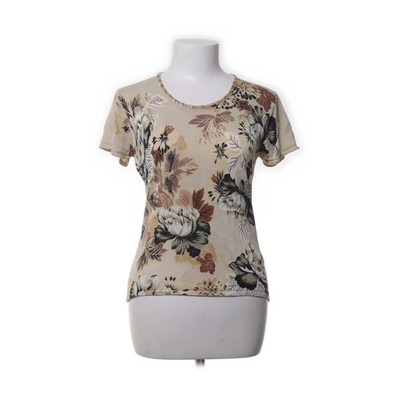 August Silk, Top, Größe: XL, Beige/Mehrfarbig, Seide, Blumen, Feinstrick #fM4