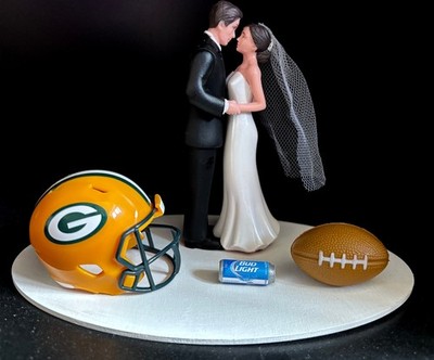 Green Bay Packers Cake Topper Bride Groom Wedding day NFL Funny Football  Theme | eBay