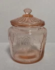 Mosser Pink Glass Miniature Childs Cameo Ballerina Covered Cookie Biscuit Jar