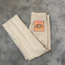 Vintage 90s Levi Pant Men 34x29 Khaki 517 Collection Polyester Bootcut Tex Twil