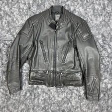 Vintage Hein Gericke Leather Jacket Mens 40 Black Motorcycle Biker Moto Lined