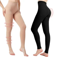 2 Pairs Medical Compression Pantyhose for Women, 20-30mmHg Graduated Support Tig