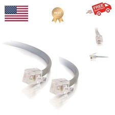 RJ11 Modem Cable, Ethernet Network Cable, Silver Telephone Cable, 7 Foot DSL ...
