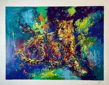 SERIGRAPH SIGNED/NUMBERED LXX-CL LEOPARD BY MARK KING
