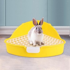 Triangle Rabbit Trainer Litter Box Corner Toilet Pet Pan with Grid for