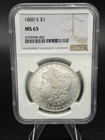 1880 "S" Morgan SILVER Dollar $1 NGC MS65 #003 Gem BU Uncirculated