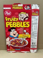 Post Fruity Pebbles Cereal Box 1986 The Pebbles Chomper Mystery! 1