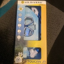 Toucan Junior Kids Girl 6 Mask  Snorkeling Combo U.S. Divers - Blue/white