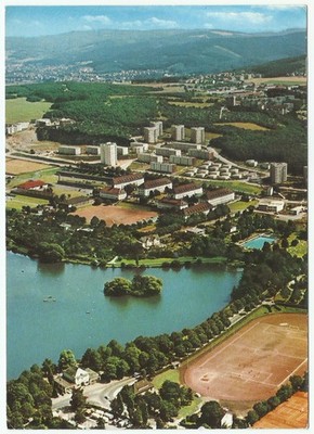 Iserlohn Germany, Vintage PC, Iserlohn Seilersee, Aerial View