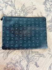 MCM Visetos Leather Shoulder Pouch Bag with Strap