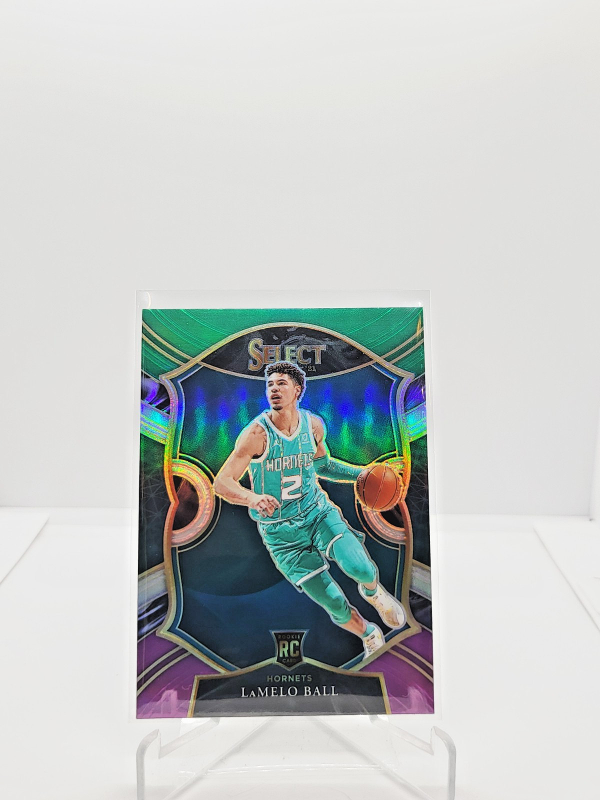 2020-21 Select Concourse Green White Purple Prizm LaMelo Ball #63 Hornets