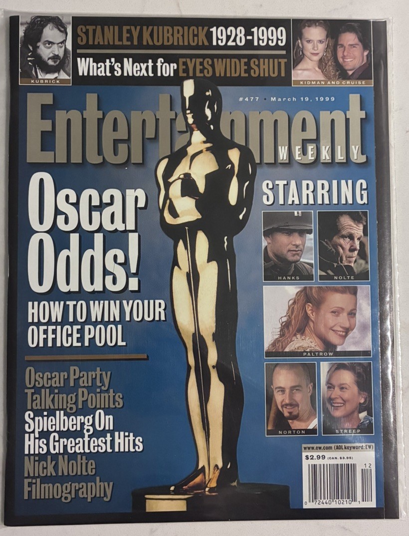 Entertainment Weekly March 1999 Stanley Kubrick Oscar Odds Eyes MINT - NO LABEL