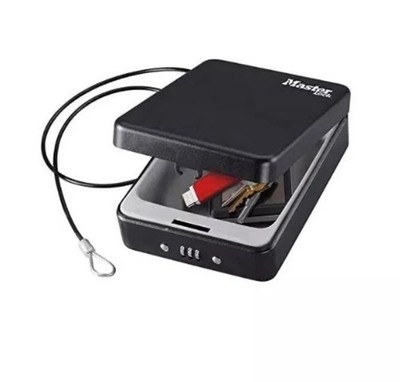 Master Lock P005CEURBLKHRO kompakter/tragbarer Safe/Schlosskasten + Sicherungskabel