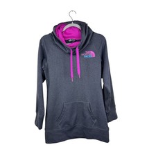 The North Face Hoodie Sweatshirt Womens Small Gray Cowl Funnel Neck Pullover