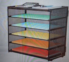 6 Tier Paper Organizer Letter Tray - Mesh Desk File Organizer