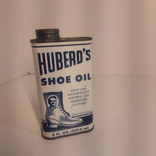 Vintage Huberds Shoe Oil 8 Oz Waterproof Leather Conditioner FULL