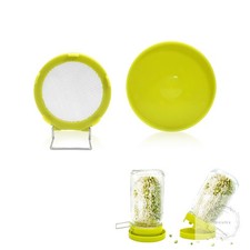 Wide Mouth Mason Jar Sprouting Kit with Sprouting Lids and Drainage Tray - Ideal
