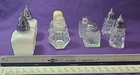 Vintage Lot of 4 Pair of Salt & Pepper Shakers Milk And Clear Glass