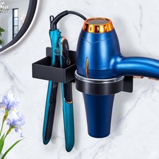 Hair Straightener Holder Wall, Blow Dryer Holder Wall Mounted Hairdryer Holde...