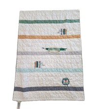 Pottery Barn Kids Colby Animal Baby Quilt Alligator Elephant Safari Lion Crib