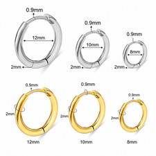 Stainless Steel Huggie Hoop Earrings Unisex Fashion Jewelry Waterproof Men Gift