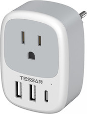 UK Ireland Hong Kong Power Adapter, International Travel Plug with 3 USB Ports