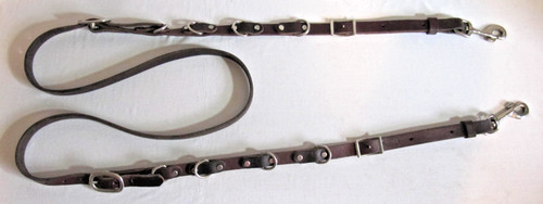 Weaver German Martingale Reins with D-rings- Medium Oil Leather