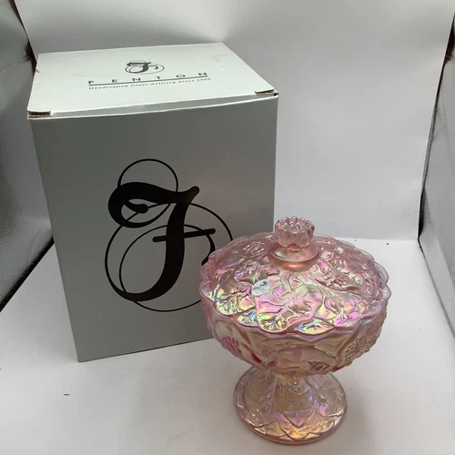 Fenton 7” Champagne Satin Candy Box