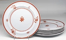 8 Spode Gloucester Red Dinner Plates Fine Stone