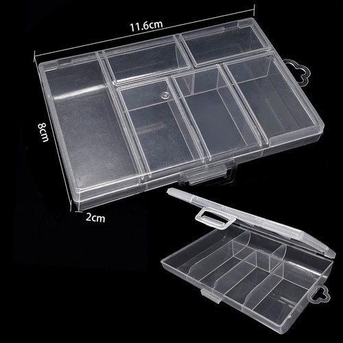 Scatola Gioielli Trasparente Contenitore Perline Orecchini Organizer Scomparto Plastica - Foto 19 di 31