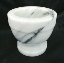 Solid Marble Apothecary MORTAR Grinding Bowl Spices Medicine 4" Heavy No Pestle