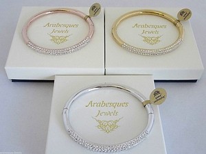 GENUINE-ARABESQUES-BRACELET-BANGLE-SWAROVSKI-CRYSTAL-ELEMENTS-SILVER-ROSE-GOLD