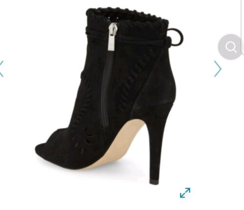 Ivanka trump DANER Open Toe booties Black Suede Women Side 8.5 - Picture 2 of 3