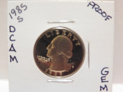 1985 S DCAM GEM PROOF WASHGINGTON QUARTER