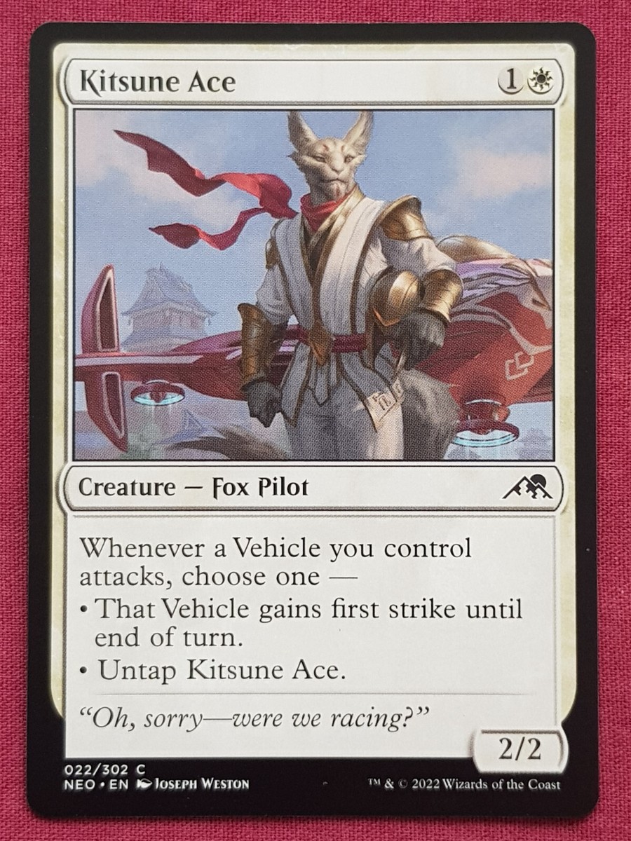 Magic The Gathering KAMIGAWA NEON DYNASTY KITSUNE ACE white card